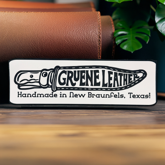 Original Gruene Leather Bowie Knife vinyl sticker