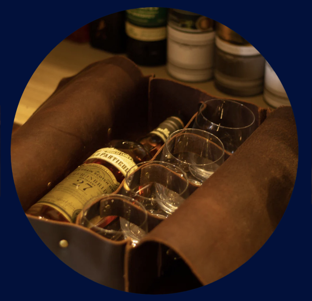 The Gruene Spirits Companion — Leather Whiskey Travel Case