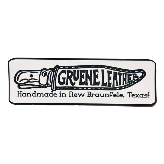 Original Gruene Leather Bowie Knife vinyl sticker